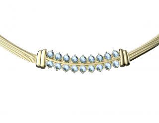 Ester Blue - pozlacený náhrdelník Délka: 42 cm