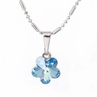 Flora - Aqua - náhrdelník s přívěskem  «F»