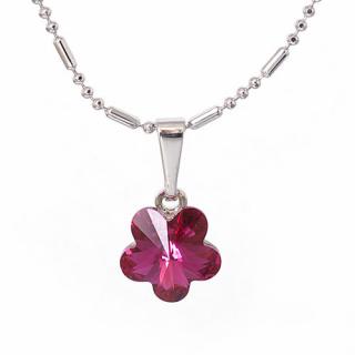 Flora - Fuchsia - náhrdelník s přívěskem  «F»