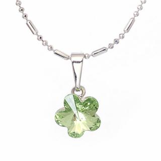 Flora - Peridot - náhrdelník s přívěskem  «F»