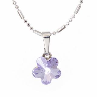 Flora - Violet - náhrdelník s přívěskem  «F»