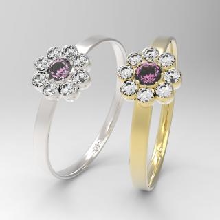 Primavera Rosa - prsten stříbro 925/1000 Velikost: 47, Materiál: Pozlacené Stříbro 925 (14K)