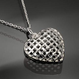 Srdce Net - přívěsek stříbro 925/1000 Materiál: Pozlacené Stříbro 925 (14K)