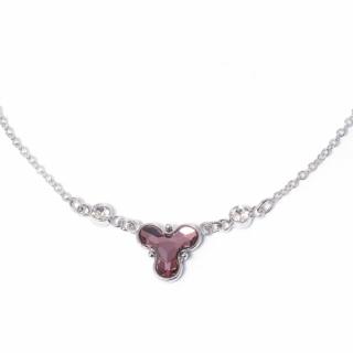 Trojlístek Antik Pink - náhrdelník s crystalem Swarovski  «F»