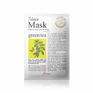 Ariul 7 DAYS Textilní pleťová maska Green tea s antibakteriálním účinkem