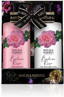 Baylis & Harding Dárková sada mýdla a mléka na ruce Boudoire Rose 2 ks