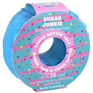 Bomb cosmetics Sprchová masážní houba Sugar Junkie Donut Body Buffer 165 g