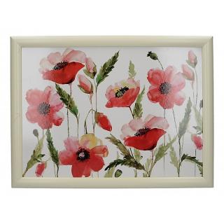 Creative Tops Servírovací tác s polštářem Watercolour Poppies 44x33 cm