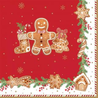 Easy Life Papírový ubrousek Fancy gingerbread 33×33 cm 20 ks