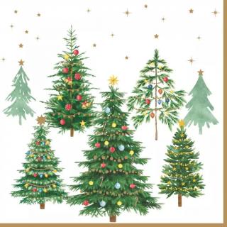Easy Life Papírový ubrousek Festive Trees 33×33 cm 20 ks
