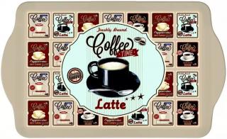 Easy Life Plastový servírovací tác Vintage Coffee 38 × 23 cm