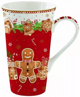 Easy life Porcelánový hrnek velký Fancy Gingerbread v dárkové krabičce 600 ml