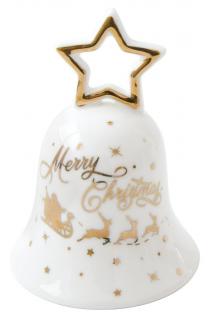 Easy Life Porcelánový vánoční zvonek 9×10,5 cm