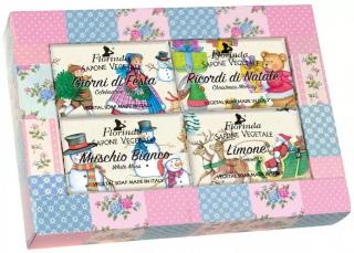 Florinda Vánoční dárkové balení mýdel 50 g Natale Fantasia 4x50 g