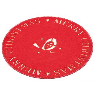 Kitchen craft Vánoční prostírání textilní Little Red Robin, 28x28 cm 4 ks