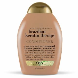 OGX Brazilian Keratin Smooth Uhlazující kondicionér pro lesk a hebkost vlasů 385 ml