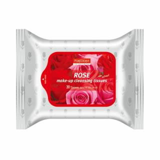 Purederm Čisticí pleťové ubrousky Rose s růžovým olejem  30 ks