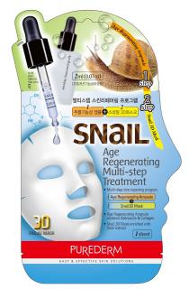 Purederm pleťová maska regenerační ampule s kolagenem + 3D maska se šnečím extraktem