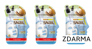 Purederm Pleťová maska se šnečím extraktem+Regenerační ampule s kolagenem, AKCE 2+1 ZDARMA, 3 ks