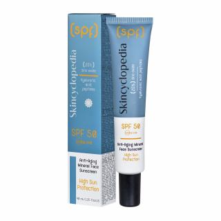 Skincyclopedia Anti-ageing Ochranný pleťový krém SPF 50 s minerálními filtry, peptidy a kyselinou hyaluronovou 40 ml