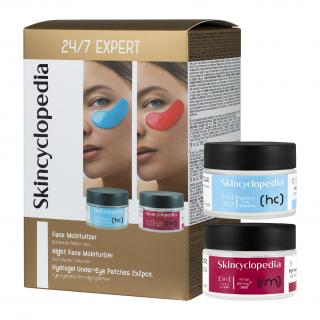 Skincylopedia 24/7 EXPERT Hydratační denní krém s kyselinou hyaluronovou 50 ml, noční krém s retinolem 50 ml, 2x pár hydrogelových očních masek 6 ks