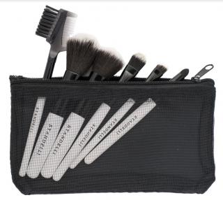 Standelli Professional Cestovní set kosmetických štětců + pouzdro zdarma černé 7 ks