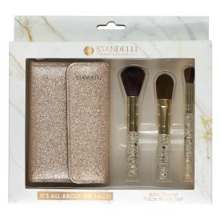 Standelli professional Luxusní set kosmetických štětců + zlaté pouzdro ZDARMA 4 ks