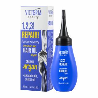 Victoria beauty 1,2,3 REPAIR! Vlasový olej pro poškozené vlasy s arganovým a avokádovým olejem 50 ml