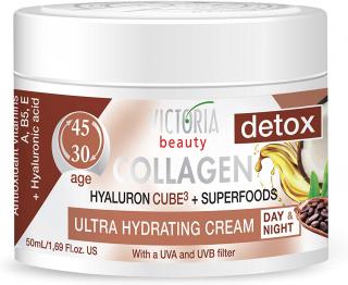 Victoria Beauty Collagen 30+ Ultra hydratační Denní a noční krém s kyselinou hyaluronovou a Superfood, 50 ml