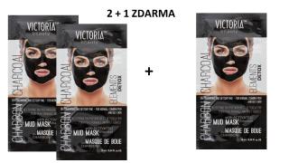 Victoria Beauty DETOX Mud Charcoal (uhlí) Bahenní maska, AKCE 2+1 ZDARMA, 3 x 10ml