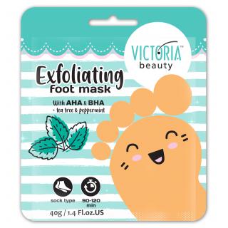 Victoria beauty Exfoliační maska na nohy s mátou peprnou a tea tree olejem