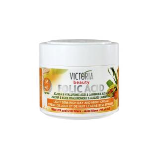 Victoria beauty Folic acid 40+ Denní/noční krém s jojobovým olejem a kyselinou hyaluronovou 50 ml