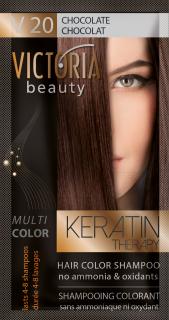 Victoria Beauty Keratin Therapy Tónovací šampon na vlasy V 20, Chocolate , 4-8 umytí