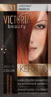 Victoria Beauty Keratin Therapy Tónovací šampon na vlasy V 31, Chestnut, 4-8 umytí
