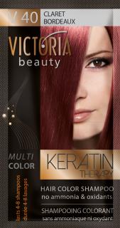 Victoria Beauty Keratin Therapy Tónovací šampon na vlasy V 40, Claret, 4-8 umytí