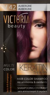 Victoria Beauty Keratin Therapy Tónovací šampon na vlasy V 42, Aubergine, 4-8 umytí