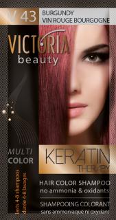 Victoria Beauty Keratin Therapy Tónovací šampon na vlasy V 43, Burgundy, 4-8 umytí