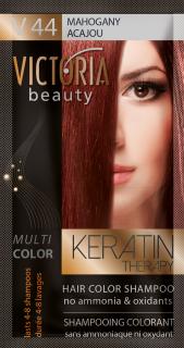 Victoria Beauty Keratin Therapy Tónovací šampon na vlasy V 44, Mahagony, 4-8 umytí