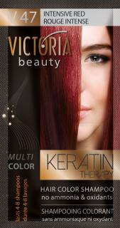 Victoria Beauty Keratin Therapy Tónovací šampon na vlasy V 47, Intensive red, 4-8 umytí