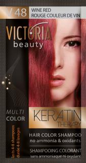 Victoria Beauty Keratin Therapy Tónovací šampon na vlasy V 48, Wine red, 4-8 umytí 40 ml