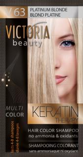 Victoria Beauty Keratin Therapy Tónovací šampón na vlasy V 63, Platinum blonde, 4-8 umytí