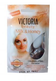 Victoria Beauty Křišťálová kolagenová oční maska Milk and honey s liftingovým efektem