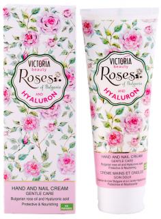 Victoria Beauty Roses and Hyaluron Krém na ruce a nehty s růžovým olejem a kyselinou hyaluronovou, 100 ml