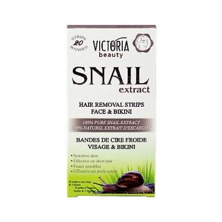Victoria Beauty Snail extract Depilační pásky na obličej a oblast bikin, 20 pásků+2 olejové ubrousky