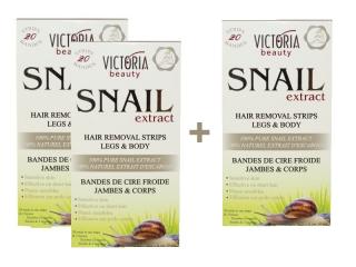 Victoria Beauty Snail Extract Depilační pásky na tělo se šnečím extraktem, AKCE 2+1 ZDARMA, 66 ks