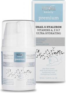 Victoria Beauty Snail Premium Denní krém SNAIL & HYALURON s kyselinou hyaluronovou a šnečím extraktem 50 ml
