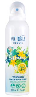 Victoria beauty Summer Osvěžující mlha na obličej a tělo Limetka a bazalka 150 mL