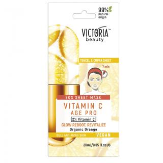 Victoria beauty Vegan Vitamin C AGE PRO SOS Rozjasňující textilní maska s vitamínem C