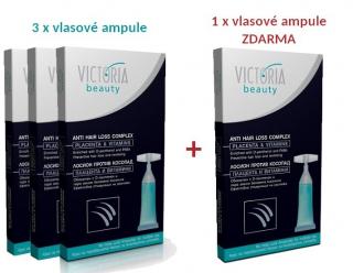Victoria Beauty Vitamínové ampule s placentou proti vypadávání vlasů, AKCE 3+1 ZDARMA, 4 ks