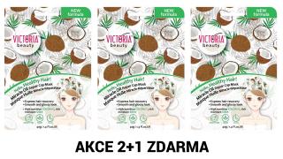 Victoria Beauty Výživná kokosová maska na vlasy ve tvaru čepice  AKCE 2+1 ZDARMA 3 ks40 g